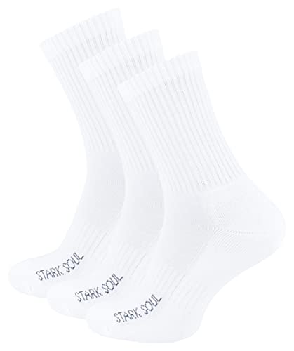 STARK SOUL 3 Paar Crew - Sportsocken mit FROTTEESOHLE (Gr. 39-42 - weiss) von STARK SOUL