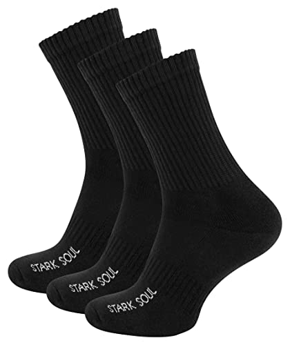 STARK SOUL 3 Paar Crew - Sportsocken mit FROTTEESOHLE in schwarz (35-38, 3 Paar) von STARK SOUL