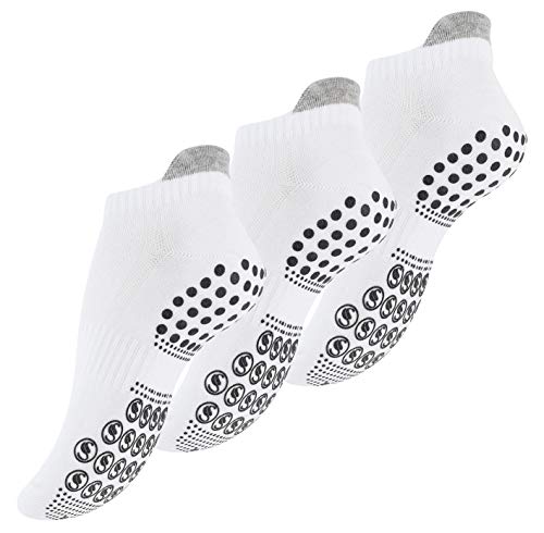 STARK SOUL 3 Paar Damen Sneaker Socken, Sportsocken mit ABS-Sohle weiss, Größe: 35-38 von STARK SOUL