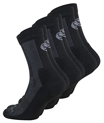 STARK SOUL 3 Paar Merino Socken, Damen & Herren Trekkingsocken aus Merinowolle, Funktionssocken, schwarz, Gr. 35-38 von STARK SOUL