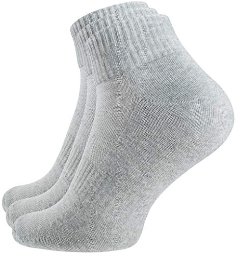 STARK SOUL 3 Paar Unisex Sportsocken Quarters Lauf- und Funktionssocken mit Frotteesohle, grau von STARK SOUL