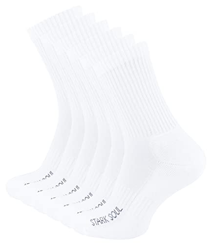 STARK SOUL 6 Paar Crew - Sportsocken mit FROTTEESOHLE (Gr. 35-38 - weiss) von STARK SOUL