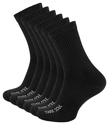 STARK SOUL 6 Paar Crew - Sportsocken mit FROTTEESOHLE in schwarz (35-38, 6 Paar) von STARK SOUL