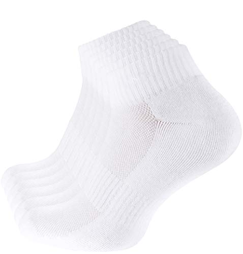 STARK SOUL 6 Paar Damen und Herren Sportsocken, Quarters- Laufsocken und Funktionssocken mit Frotteesohle, kurze Socken - Weiss, Gr. 43-46 von STARK SOUL