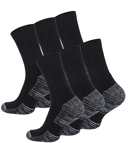 STARK SOUL 6 Paar Multifunktionssocken Outdoorsocken mit Polstersohle Trekking - Wandersocken(35-38, schwarz-grau meliert) von STARK SOUL