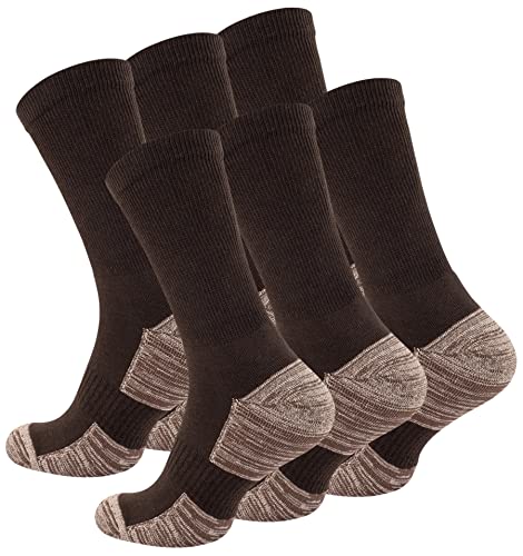 STARK SOUL 6 Paar Wandersocken, Outdoorsocken, Trekkingsocken mit gepolsterter Sohle, Braun, Gr. 35-38 von STARK SOUL