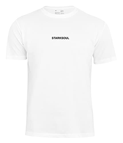 STARK SOUL Basic T-Shirt mit Rundhalsausschnitt, Weiss, Gr. XXL von STARK SOUL