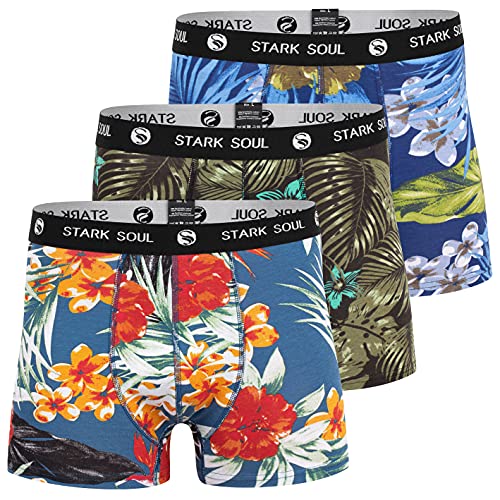 STARK SOUL Boxershorts Aloha - 3er Pack Hawaiien Boxers-Shorts | Größe XXL von STARK SOUL