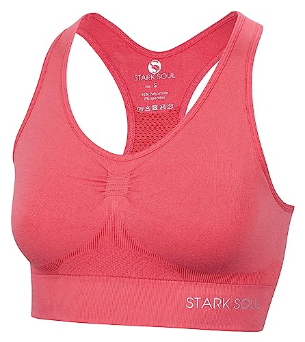 STARK SOUL Bra Light Support - Sport BH doppellagig für Damen - Holly Berry - Größe L von STARK SOUL