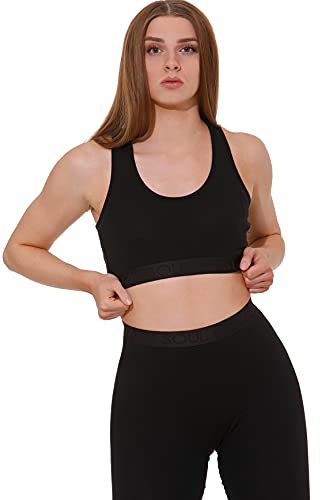 STARK SOUL Bustier Tender Cotton - aus Baumwolle mit Racerback | Schwarz, Größe L von STARK SOUL