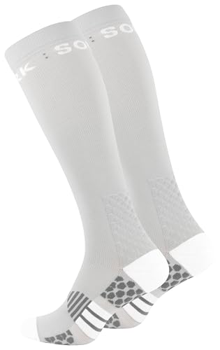 STARK SOUL COMPRESSoxx – Unisex Kompressions-Sportsocken für Laufen, Fitness & Reisen - Hellgrau, GR. 43-46 von STARK SOUL