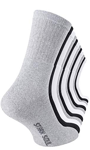 STARK SOUL Crew Socks-Essentials, Tennissocken, Freizeitsocken, (12 Paar), Baumwolle, Schwarz, Weiss, Grau Meliert von STARK SOUL