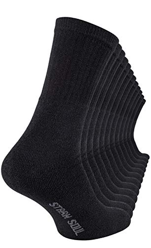 STARK SOUL Crew Socks-Essentials, Tennissocken, Freizeitsocken, (12 Paar), Baumwolle, Schwarz von STARK SOUL