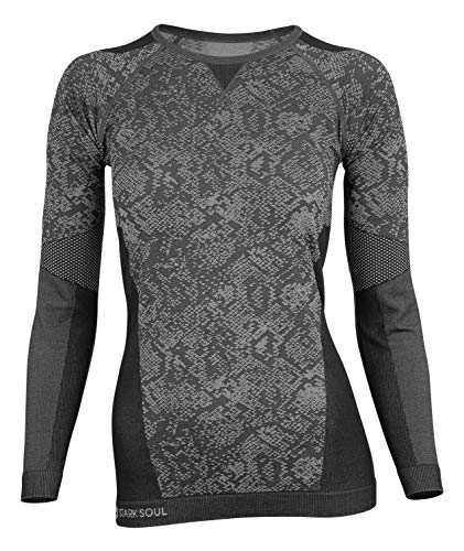 STARK SOUL Damen Seamless Funktionsunterwäsche, Thermo Unterwäsche, Langarm Shirt, Grau, Gr. M/L von STARK SOUL