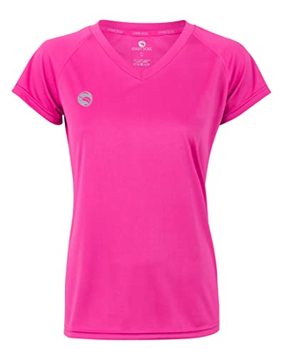 STARK SOUL Damen Sport Shirt Fitness T-Shirt vital, Kurzarm Funktionsshirt, Atmungsaktiv Schnelltrocknendes Trainingsshirt - Pink - S von STARK SOUL