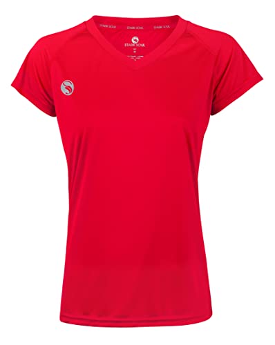 STARK SOUL Damen Sport Shirt Fitness T-Shirt vital, Kurzarm Funktionsshirt, Atmungsaktiv Schnelltrocknendes Trainingsshirt - Rot - L von STARK SOUL