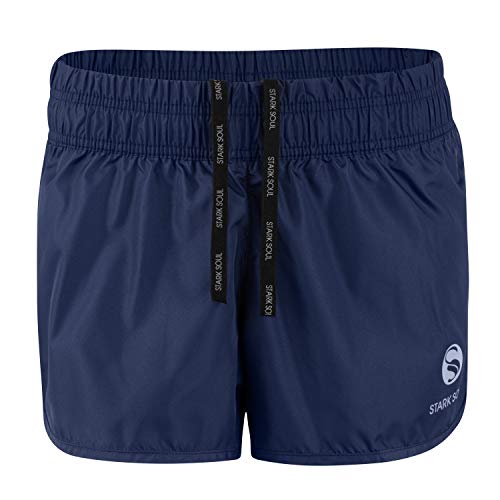 STARK SOUL Damen Sport Short Fitness Short vital, Funktionsshort, Atmungsaktiv, Schnelltrocknende Trainingsshort - Marineblau - L von STARK SOUL