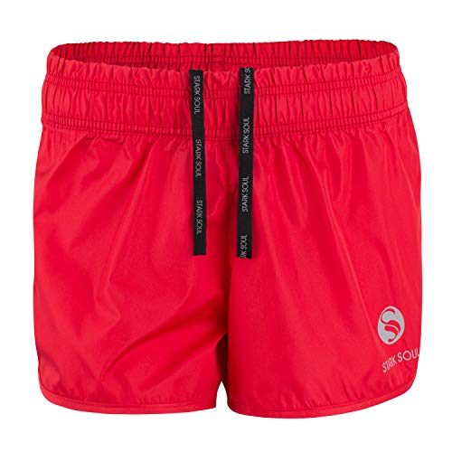 STARK SOUL Damen Sport Short Fitness Short vital, Funktionsshort, Atmungsaktiv, Schnelltrocknende Trainingsshort - Rot - S von STARK SOUL