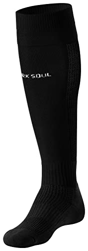 STARK SOUL Fussballstutzen mit gepolsterter Sohle, Sportsocken, Fussballsocken, für Herren & Damen | Schwarz | Größe: 39-42 von STARK SOUL