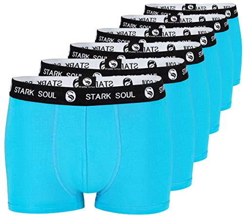 STARK SOUL Herren Boxershorts | 6er Pack | Baumwoll-Unterhosen | türkis | Größe XL von STARK SOUL