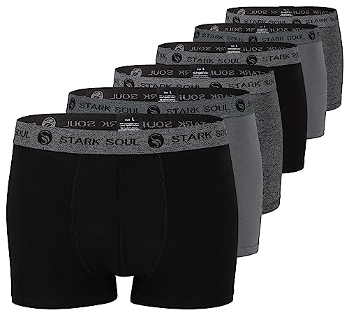 STARK SOUL Herren Boxershorts | Hipster im 6er Pack | Baumwoll-Unterhosen für Männer in Größe L, Gemischt von STARK SOUL