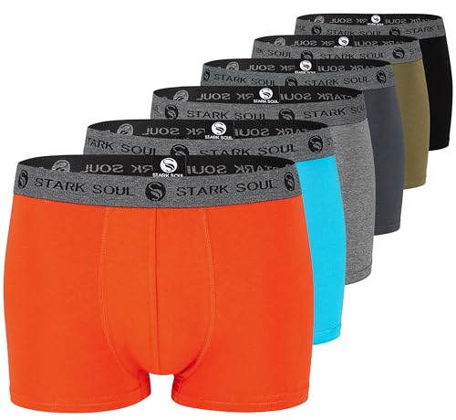 STARK SOUL Herren Boxershorts | Hipster im 6er Pack | Baumwoll-Unterhosen für Männer in Größe L, Gemischt von STARK SOUL