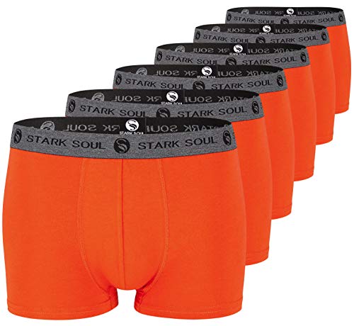 STARK SOUL Herren Boxershorts | Hipster im 6er Pack | Baumwoll-Unterhosen für Männer in Größe L, Mandarin von STARK SOUL