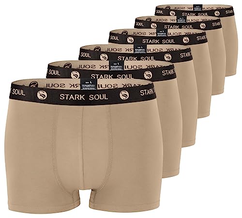 STARK SOUL Herren Boxershorts | Hipster im 6er Pack | Baumwoll-Unterhosen für Männer in Größe M, Safari von STARK SOUL