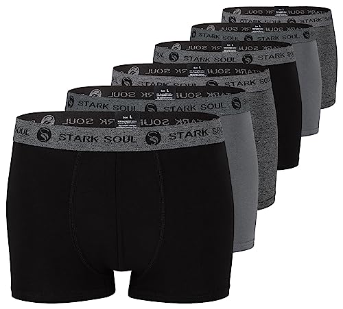 STARK SOUL Herren Boxershorts | Hipster im 6er Pack | Baumwoll-Unterhosen für Männer in Größe XL, Gemischt von STARK SOUL