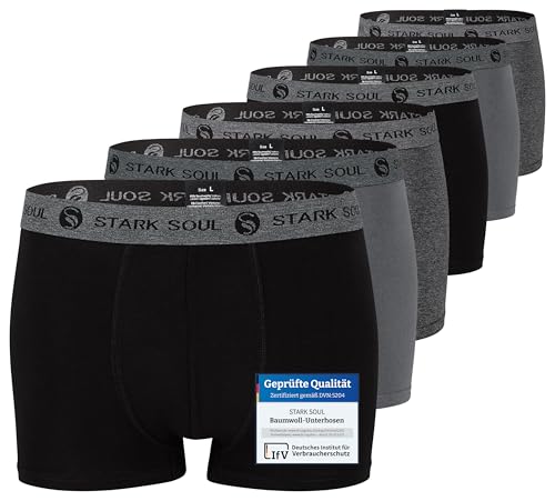 STARK SOUL Herren Boxershorts | Hipster im 6er Pack | Baumwoll-Unterhosen für Männer in Größe XL, Gemischt von STARK SOUL