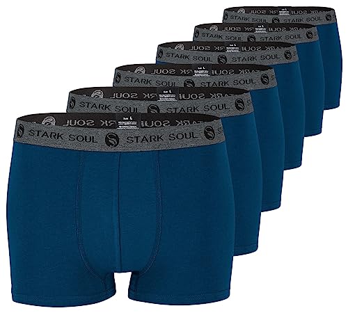 STARK SOUL Herren Boxershorts | Hipster im 6er Pack | Baumwoll-Unterhosen für Männer in Größe XL, Marineblau von STARK SOUL