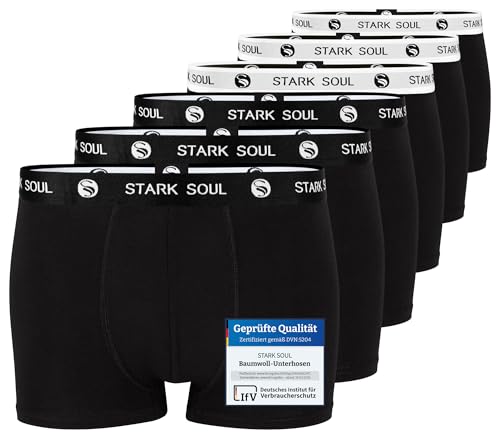 STARK SOUL Herren Boxershorts | Hipster im 6er Pack | Baumwoll-Unterhosen für Männer in Größe XL, Schwarz-Mix von STARK SOUL