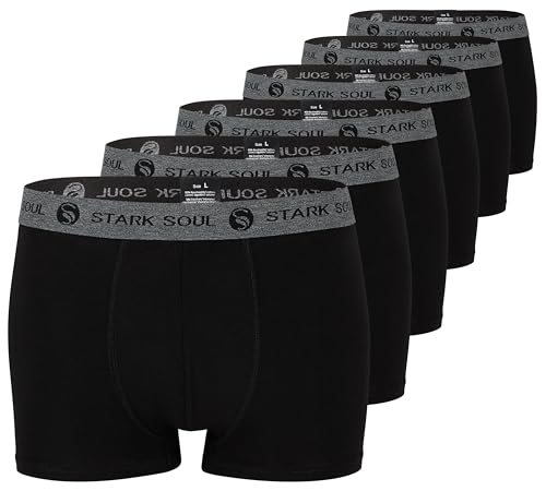 STARK SOUL Herren Boxershorts | Hipster im 6er Pack | Baumwoll-Unterhosen für Männer in Größe XL, Schwarz von STARK SOUL