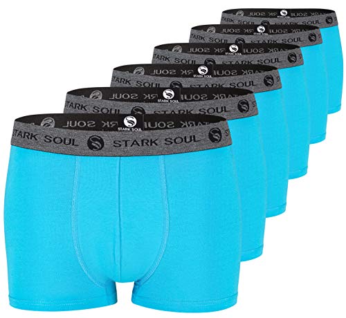 STARK SOUL Herren Boxershorts | Hipster im 6er Pack | Baumwoll-Unterhosen für Männer in Größe XL, Türkis von STARK SOUL