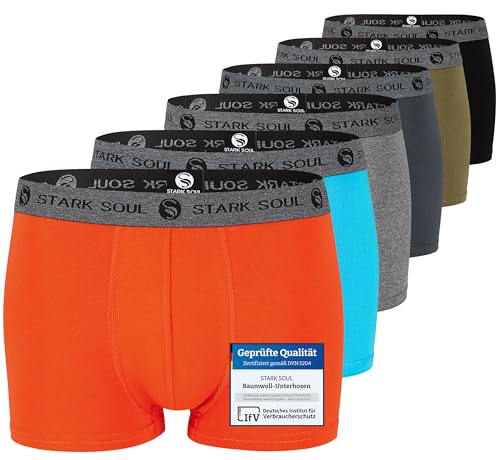 STARK SOUL Herren Boxershorts | Hipster im 6er Pack | Baumwoll-Unterhosen für Männer in Größe XXL, Gemischt von STARK SOUL