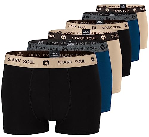 STARK SOUL Herren Boxershorts | Hipster im 6er Pack | Baumwoll-Unterhosen für Männer in Größe XXL, Gemischt von STARK SOUL