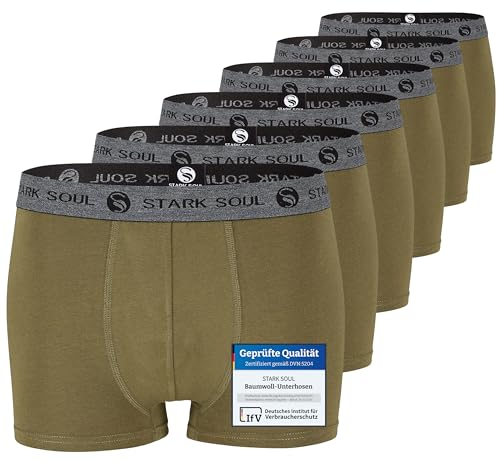 STARK SOUL Herren Boxershorts | Hipster im 6er Pack | Baumwoll-Unterhosen für Männer in Größe XXL, Khaki von STARK SOUL
