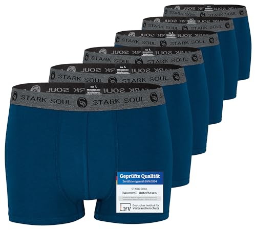 STARK SOUL Herren Boxershorts | Hipster im 6er Pack | Baumwoll-Unterhosen für Männer in Größe XXL, Marineblau von STARK SOUL