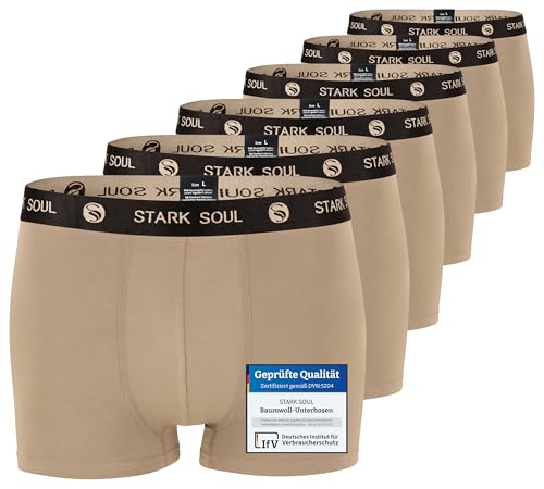 STARK SOUL Herren Boxershorts | Hipster im 6er Pack | Baumwoll-Unterhosen für Männer in Größe XXL, Safari von STARK SOUL
