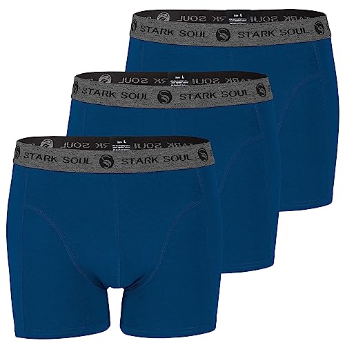 STARK SOUL Herren Boxershorts im 3er Pack, Retroshorts aus weicher Baumwolle, Marineblau, Gr. XXL von STARK SOUL