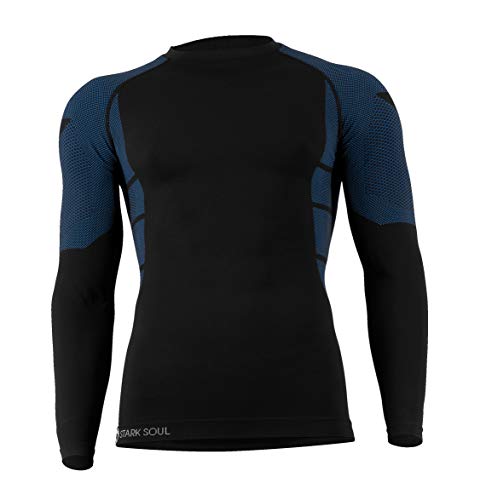 STARK SOUL Herren Ski Funktionswäsche, Outdoor Unterwäsche (L/XL Hemd blau/schwarz) von STARK SOUL