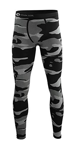 STARK SOUL Herren Ski Funktionswäsche, Outdoor Unterwäsche (S/M Hose Camouflage schwarz) von STARK SOUL