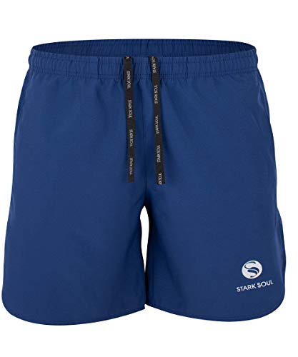 STARK SOUL Herren Sport Shorts Fitness Reflect, Funktionshose, Atmungsaktiv, Schnelltrocknende Trainingsshort - Marineblau - XL von STARK SOUL