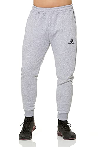 STARK SOUL Herren Sweatjogger Jogginghose Sweathose Trainingshose Freizeithose Baumwolle | Farbe: Grau | Größe: S von STARK SOUL