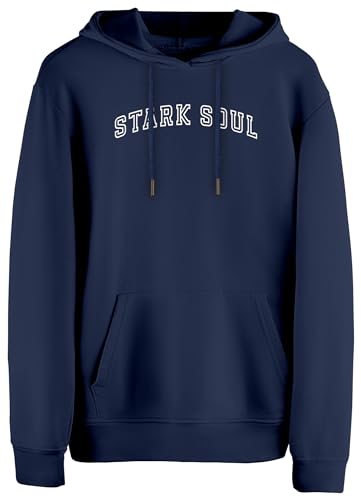 STARK SOUL Hoodie - Kapuzen-Sweater Unisex College | 270 GSM - innen angeraut - Baumwolle Marine Gr M von STARK SOUL