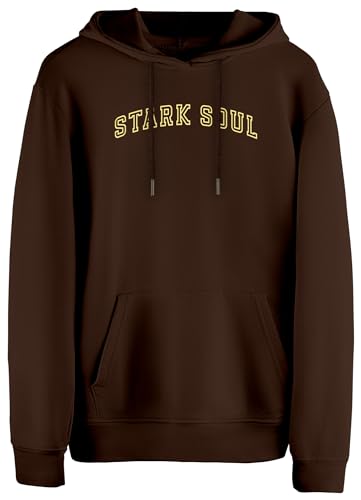 STARK SOUL Hoodie - Kapuzen-Sweater Unisex College | 270 GSM - innen angeraut - Baumwolle braun Gr XXL von STARK SOUL