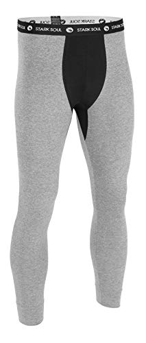 STARK SOUL Lange Unterhose für Herren, Long John Pant aus Baumwolle, Grau, Gr. L von STARK SOUL