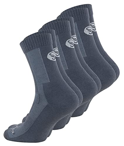 STARK SOUL 3 Paar Merino Socken, Damen & Herren Trekkingsocken aus Merinowolle, Funktionssocken, grau, Gr. 35-38 von STARK SOUL