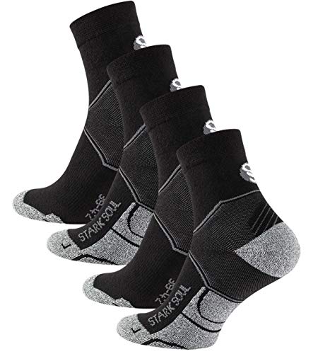 STARK SOUL Quarter Performance Sportsocken, Funktionssocken für Damen & Herren (2 Paar), Laufen, Joggen, Radsport, Fitness, Triathlon, Wandern, Schwarz, 35-38 von STARK SOUL