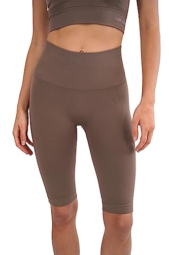 STARK SOUL Radler Shorts - High Waist für Damen - Deep Taupe, Größe L von STARK SOUL